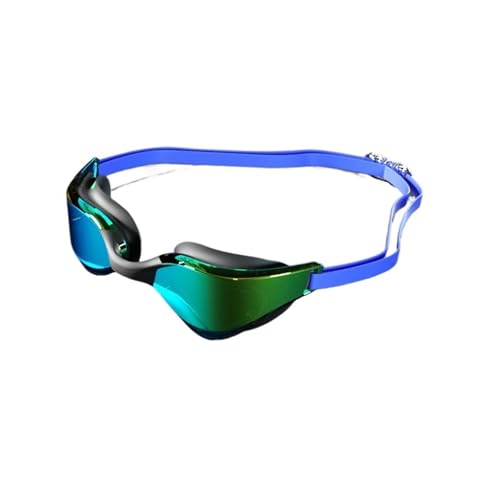 SynapSYA Antibeschlag-Schwimmbrille mit HD-Weitwinkellinse, bequeme Passform, verstellbarer Nasensteg Schwimmbrille(Blue Gold) von SynapSYA