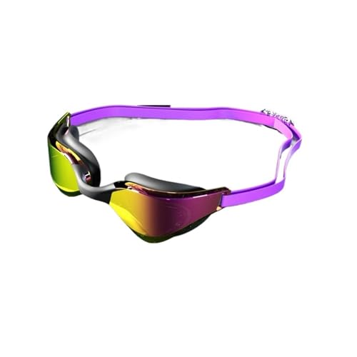 SynapSYA Antibeschlag-Schwimmbrille mit HD-Weitwinkellinse, bequeme Passform, Verstellbarer Nasensteg Schwimmbrille(Purple Gold) von SynapSYA