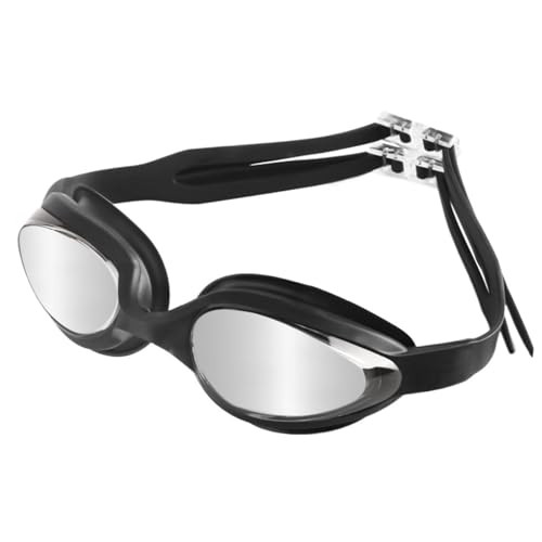 SynapSYA Schwimmbrille, professionelle, wasserdichte Antibeschlag-Schwimmbrille for Männer und Frauen, verstellbare Schwimmbeckenbrille aus Silikon, kein Auslaufen Schwimmbrille(Black) von SynapSYA