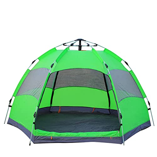 Einfaches Pop-up-Campingzelt für 8 Personen, Outdoor-Campingzelt, Sechseckiges Campingzelt, Doppellagiges, Sofort Automatisches Pop-up-sechseckiges Campingzelt (Grün) von Syrisora