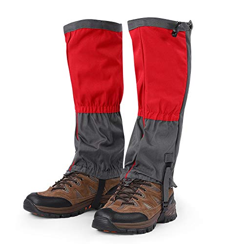 Syrisora ​​1 Paar Wasserdichte Outdoor-Sport-Kletter-Wander-Legging-Gamaschen Schuhstiefel-Abdeckungs-Bein-Gamaschen Wasserdichte und Verstellbare Schneegamaschen (Rot) von Syrisora
