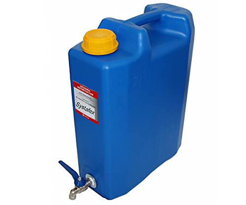 Systafex ® Kanister Wasserkanister Trinkwasser 20l mit Wasserhahn und Füllstandanzeige für LKW Camping von Systafex