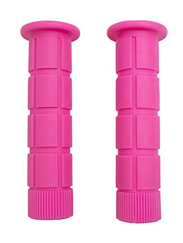 SYSTEM-S Fahrrad Griff 2X gerade aus Gummi in Pink mit Abrutschkantenschutz SYSTEM-S Fahrrad Griff 2X gerade aus Gummi in Pink mit Abrutschkantenschutz von System-S
