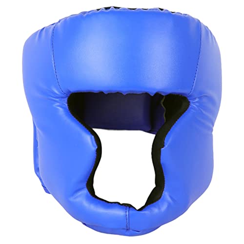 Boxkopfbedeckung für, Kopfschutz, PU-Leder, Wrestling-Helm, Kopfbedeckung, weich, für Sparring, Muay Thai, Training, Kickboxen, Grappling, Kampf, Blau, 58 bis 66 cm Boxkopfbedeckung für, Kopfschutz, PU-Leder, Wrestling-Helm, Kopfbedeckung, weich, für Sparring, Muay Thai, Training, Kickboxen, Grappling, Kampf, Blau, 58 bis 66 cm von Generic