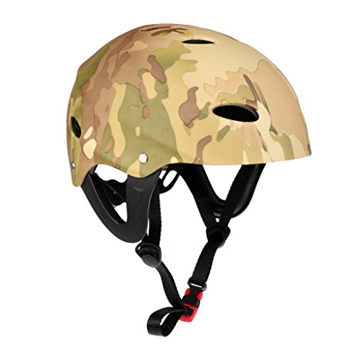 T TOOYFUL Kayak Kanu Helm für Wassersport Segeln Jollen Skateboard Und Mehr 2 Farben Zur Auswahl, Armeegrün Camo, L von T TOOYFUL