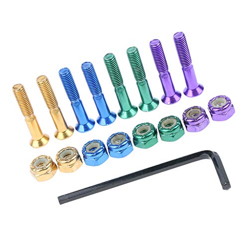 T TOOYFUL 8pcs Ersatz Standard Skateboard Hardware Schrauben Mutter Flachkopf Bunt T TOOYFUL 8pcs Ersatz Standard Skateboard Hardware Schrauben Mutter Flachkopf Bunt von T TOOYFUL