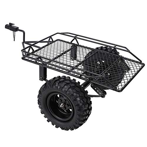 RC Eimer Schleppendes Auto, Metall RC Eimer Anhänger Simulation Schleppendes Auto für TRX4 D90 SCX10 CC01 1/10 DIY Teile(Schwarz) Automodell Spielzeug von Tbest