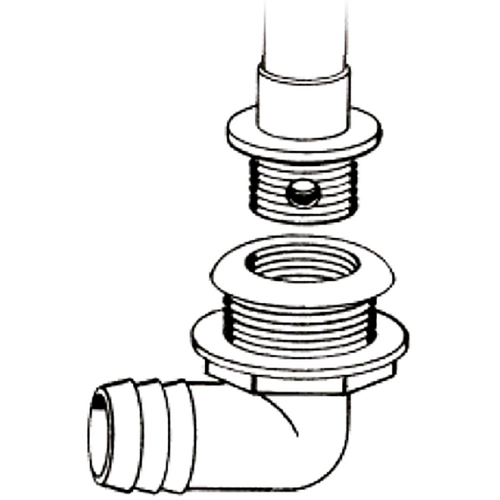 T-h Marine 90º Thru-hull 232-th1290t Schwarz T-h Marine 90º Thru-hull 232-th1290t Schwarz von T-h Marine