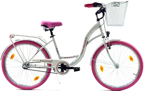 T&Y Trade 24 Zoll Kinder Mädchen City Fahrrad Mädchenfahrrad Bike Rad Nexus Nabenschaltung STVO Beleuchtung Reflex Weiß mit Pink 3 Gang T&Y Trade 24 Zoll Kinder Mädchen City Fahrrad Mädchenfahrrad Bike Rad Nexus Nabenschaltung STVO Beleuchtung Reflex Weiß mit Pink 3 Gang von T&Y Trade