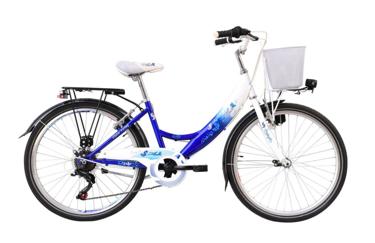 T&Y Trade Cityrad 24 ZOLL Kinder City Mädchen Fahrrad Mädchenfahrrad Bike FLAIR Blau, 6 Gang Shimano, Kettenschaltung, Gepäckträger, STVO Licht, 6 Shimano Gang, Seitenständer, Korb T&Y Trade Cityrad 24 ZOLL Kinder City Mädchen Fahrrad Mädchenfahrrad Bike FLAIR Blau, 6 Gang Shimano, Kettenschaltung, Gepäckträger, STVO Licht, 6 Shimano Gang, Seitenständer, Korb von T&Y Trade