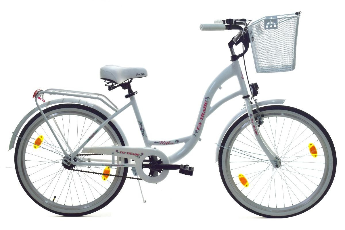 T&Y Trade Cityrad 24 Zoll Kinder Mädchen City Fahrrad Bike Rad STVO Reflex Weiß 1 Gang, 1 Gang, Rücktritt, Gepäckträger, Licht, Seitenständer, Korb T&Y Trade Cityrad 24 Zoll Kinder Mädchen City Fahrrad Bike Rad STVO Reflex Weiß 1 Gang, 1 Gang, Rücktritt, Gepäckträger, Licht, Seitenständer, Korb von T&Y Trade