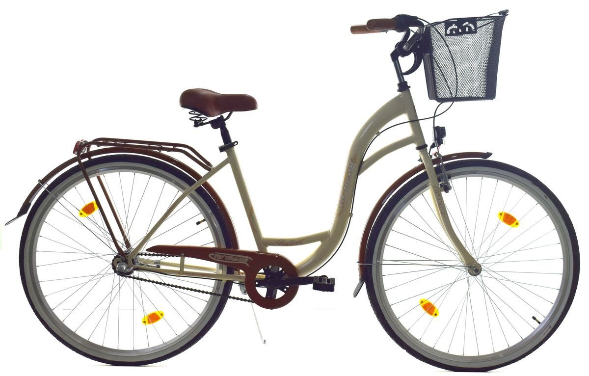 T&Y Trade Cityrad 28 Zoll Mädchen Damen City Fahrrad Rad Bike 3 GANG NEXUS Reflex Beige, 3 Gang Shimano, Nabenschaltung, Rücktritt, Gepäckträger, Licht, 3 Nexus Gang, Seitenständer, Korb von T&Y Trade