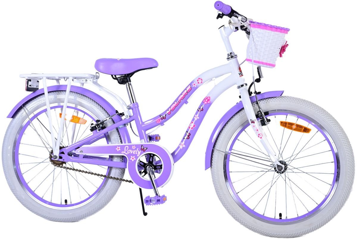 T&Y Trade Kinderfahrrad 20 ZOLL Kinder Mädchen Fahrrad Kinderfahrrad Rad LOVELY Lila 22123, 1 Gang, Rücktrittbremse, Korb, Seitenständer, Gepäckträger, Schutzbleche von T&Y Trade