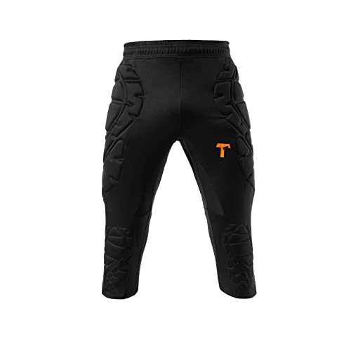 T1TAN 3/4 Torwarthose schwarz- 100% Polyester - Gepolstert an der Hüfte und an den Knien - Optimal für Trainingseinheiten - Größe XXS von T1TAN