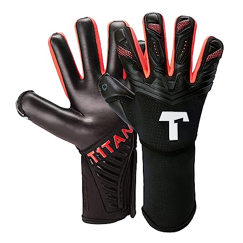 T1TAN Alien Black Energy 2.0 mit Fingerschutz Torwarthandschuhe für Erwachsene, Fußballhandschuhe Unisex, Negative Cut und 4mm Profi Grip - Gr. 10 von T1TAN