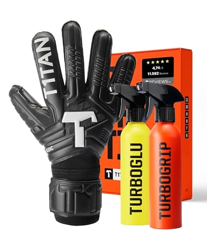 T1TAN Classic 1.0 Black-Out + Turbogrip & Turboglu - Torwarthandschuhe mit Handschuhreiniger und Grip Booster - ohne Fingerschutz - Fußballhandschuhe für Torhüter - Größe 11 T1TAN Classic 1.0 Black-Out + Turbogrip & Turboglu - Torwarthandschuhe mit Handschuhreiniger und Grip Booster - ohne Fingerschutz - Fußballhandschuhe für Torhüter - Größe 11 von T1TAN