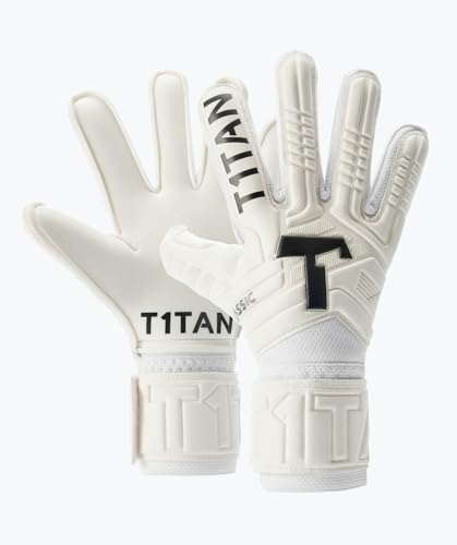 T1TAN Classic 1.0 White-Out Junior - Torwarthandschuhe Kinder - ohne Fingerschutz - Fußballhandschuhe für Torhüter - Größe 3 von T1TAN