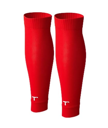 T1TAN Fußball Tube Stutzen - Herren, Damen und Kinder - Farbe rot - Größe 35-38 von T1TAN