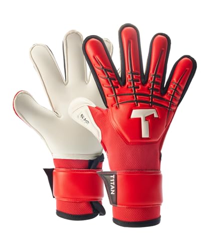 T1TAN Red Beast Junior 3.0 - Fussballhandschuhe für Kinder mit Außennaht - ohne Fingerschutz - Für die Profis der Zukunft - Gr. 4 von T1TAN