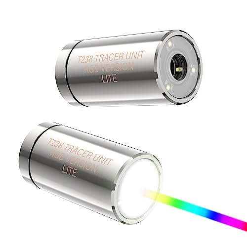 T238-RGB+ Airsoft Tracer, Spitfire Tactical Tracer Unit für Airsoft/NERF/Gel Blaster, Tracer- und Regenbogenmodus, Tracer-Modus,Regenbogenmodus, Sieben Monochrom-Modi (LITE RGB+, Silver) von T238