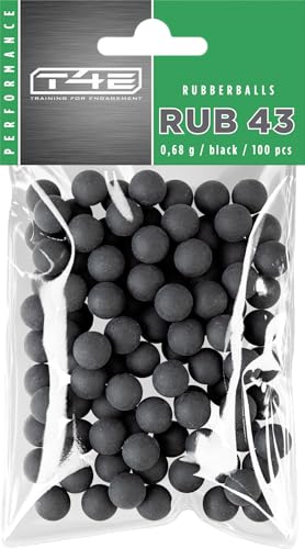 T4E Paintball Kugeln RUB 43, Munition Kaliber 0.43, 100 Stück, Rubberballs, schwarz T4E Paintball Kugeln RUB 43, Munition Kaliber 0.43, 100 Stück, Rubberballs, schwarz von T4E
