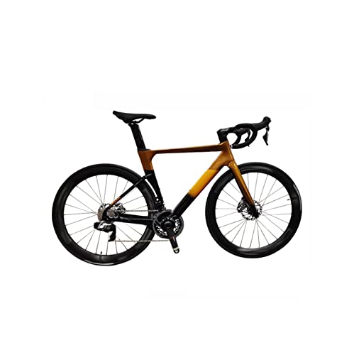 TABKER Rennrad Carbon Fiber Frame Road BikeComplete Hydraulic Disk Brake for Adult 22 Speed Full Carbon Bicycle (Color : Gold, Size : Medium) von TABKER