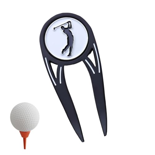 TABSIRAH Golf-Pitchgabel und Ballmarker, Metall, magnetisch, Ballmarker, Pitchgabel-Reparaturwerkzeug, Rasengabel, Ausrichtung, grüne Pitchgabel für Golfer von TABSIRAH