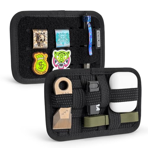 TACTICAL GEEK TCM2 Mini EDC Organizer Board, Rutschfestes Elastisches Gewebe Brett, Tasche Einfügen Panel für Kleines Zubehör, Rucksack Zubehör für Alltägliche Notwendige Gadgets, Schwarz von TACTICAL GEEK