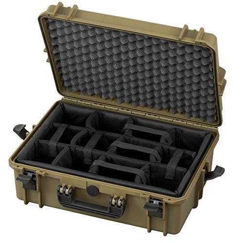 TAF Case 500 CAM - Outdoor Kamerakoffer Staub- und wasserdicht mit Schaumstoffeinlage, stapelbares Hardcase für Equipment, Olive von TAF CASE