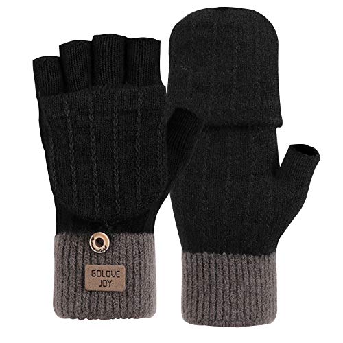 TAGVO Damenhandschuhe Winter Touchscreen Gestrickt Warme Handschuhe,Elastisches Warmes Fleece Arbeitshandschuhe für Frauen, Winterhandschuhe zum Skifahren Radfahren Wandern Fahren-Einheitsgröße von TAGVO