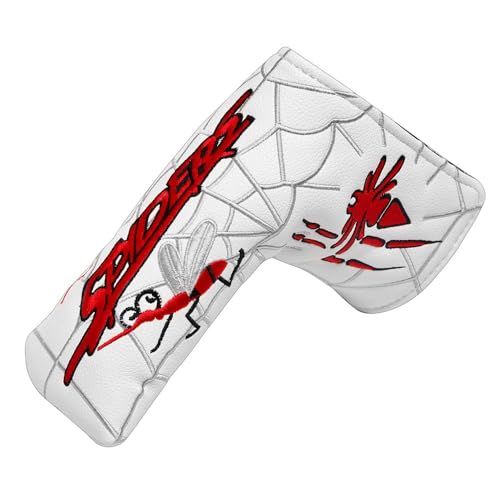 SchläGerkopfhüLlen Golfschlägerkopfbedeckungen for Fahrerabdeckung Fairwayabdeckung Hybridabdeckung Blade Putterabdeckungen PU-Lederkopfbedeckung Golf SchläGerhauben(White putter Cover) von TAIGUHUI