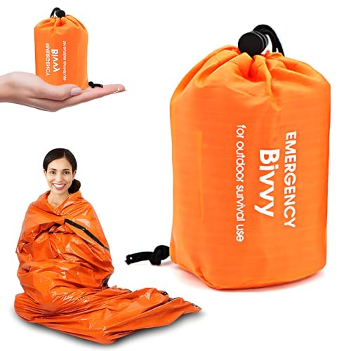 Notfall Schlafsack, Survival Biwaksack Ultraleicht, Erste Hilfe Rettungsdecken Wasserdicht Notfalldecke, Hitzeabweisend Kälteschutz Rettungszelt für Outdoor Notfall Schlafsack, Survival Biwaksack Ultraleicht, Erste Hilfe Rettungsdecken Wasserdicht Notfalldecke, Hitzeabweisend Kälteschutz Rettungszelt für Outdoor von TAIHE