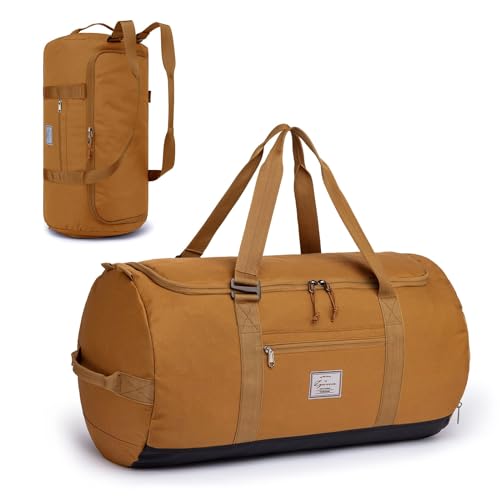 TAIHOYIN 60L Reisetasche mit Schuhfach Groß Sporttasche für Herren Damen wasserdichte Gym Trainingstasche Leichte Weekender Übernachtungstasche Handgepäck für Camping, Reisen, Fitness, Braun TAIHOYIN 60L Reisetasche mit Schuhfach Groß Sporttasche für Herren Damen wasserdichte Gym Trainingstasche Leichte Weekender Übernachtungstasche Handgepäck für Camping, Reisen, Fitness, Braun von TAIHOYIN