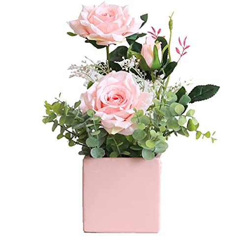 TAIYUESHAN Künstliche Blumen, Rosen, Simulationsblumen, Kunstblumen, einfache Inneneinrichtung, Esstisch-/Teetisch-Dekoration (Rosa Pulverflaska) von TAIYUESHAN