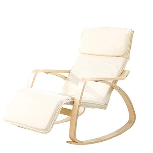 TAIYUESHAN Schaukelstuhl Schaukelstuhl Nordischer Schaukelstuhl Easy Chair Schaukelstuhl Balkonstuhl Ruhesessel Europäischer Stuhl Loungesessel Empfangsstuhl Moderner Loungesessel (Weiß Medium) von TAIYUESHAN