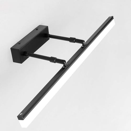 TAIYUESHAN Spiegelleuchte LED-Spiegelwandleuchte, Moderne versenkbare Badezimmerspiegelleuchte 180 ° verstellbare LED-Spiegelfrontleuchten für Make-up, Kunstwerkbeleuchtung Schwarz, 20 W/90 cm von TAIYUESHAN