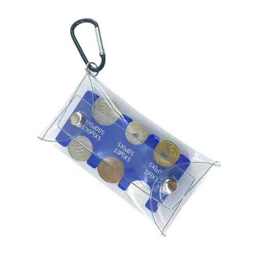 TAKOXIA Starke Tasche, tragbare PVC-Münzgeldbörse für Reisen, stilvoller japanischer Stil, Geldtasche mit Clip, blau, Size: Approx. 65 x 115 mm von TAKOXIA
