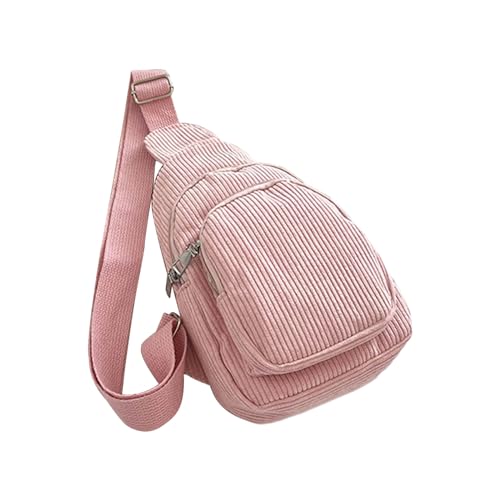 TAKOXIA Tasche für Damen, stilvolle Cord-Umhängetasche, trendig und leicht, Schultertasche, kleine Brusttasche für den täglichen Gebrauch auf Reisen für Mädchen, rose, As shown in the figure von TAKOXIA
