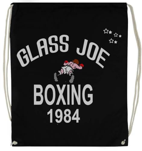 TAMBOOTEE Punch Out Glass Joe Boxing Schwarzer Sportbeutel Mit Kordelzug von TAMBOOTEE