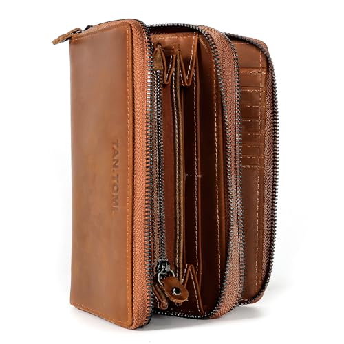 TANTOMI Geldbörse Damen Leder, Echtes Leder Portemonnaie Damen Gross, Geldbeutel Damen mit RFID Schutz Doppelten Reißverschlüssen und vielen Fächern Portmonee Damen, Brieftasche, Damen-Geldbörsen. TANTOMI Geldbörse Damen Leder, Echtes Leder Portemonnaie Damen Gross, Geldbeutel Damen mit RFID Schutz Doppelten Reißverschlüssen und vielen Fächern Portmonee Damen, Brieftasche, Damen-Geldbörsen. von TANTOMI
