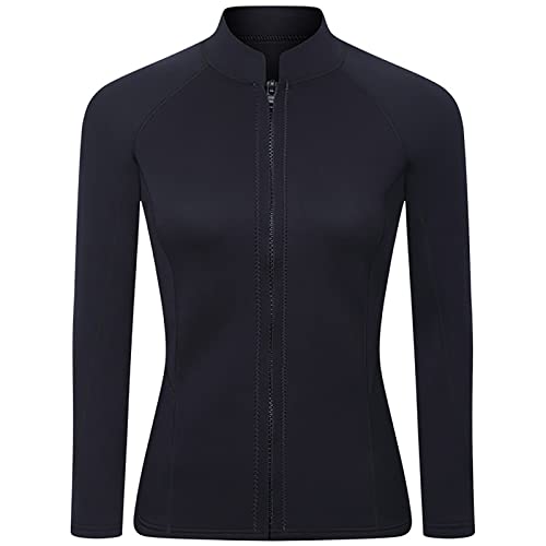 Damen Herren Neoprenanzug Langärmelig Oberteil 2 Mm Uvschutz Neopren Wetsuit Top Stretch Thermo Tauchanzug Schwimmen Surfen Strand Schnorcheln Für Erwachsene,L,Women von TANRONGGANG-SHOP