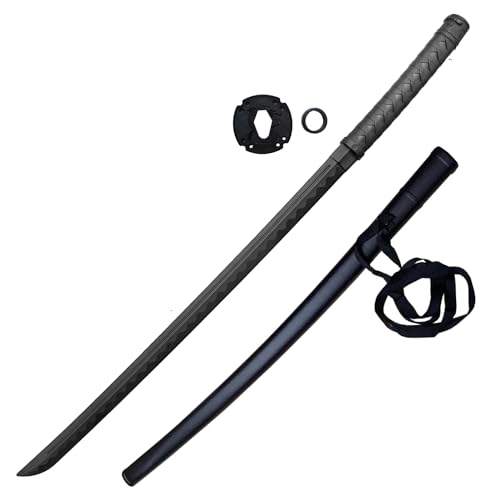 Trainingskatana, japanisches Schwert, aus Polypropylen, Bokken, mit Tasche und Tsuba, 105 cm, Schwarz Trainingskatana, japanisches Schwert, aus Polypropylen, Bokken, mit Tasche und Tsuba, 105 cm, Schwarz von TAO