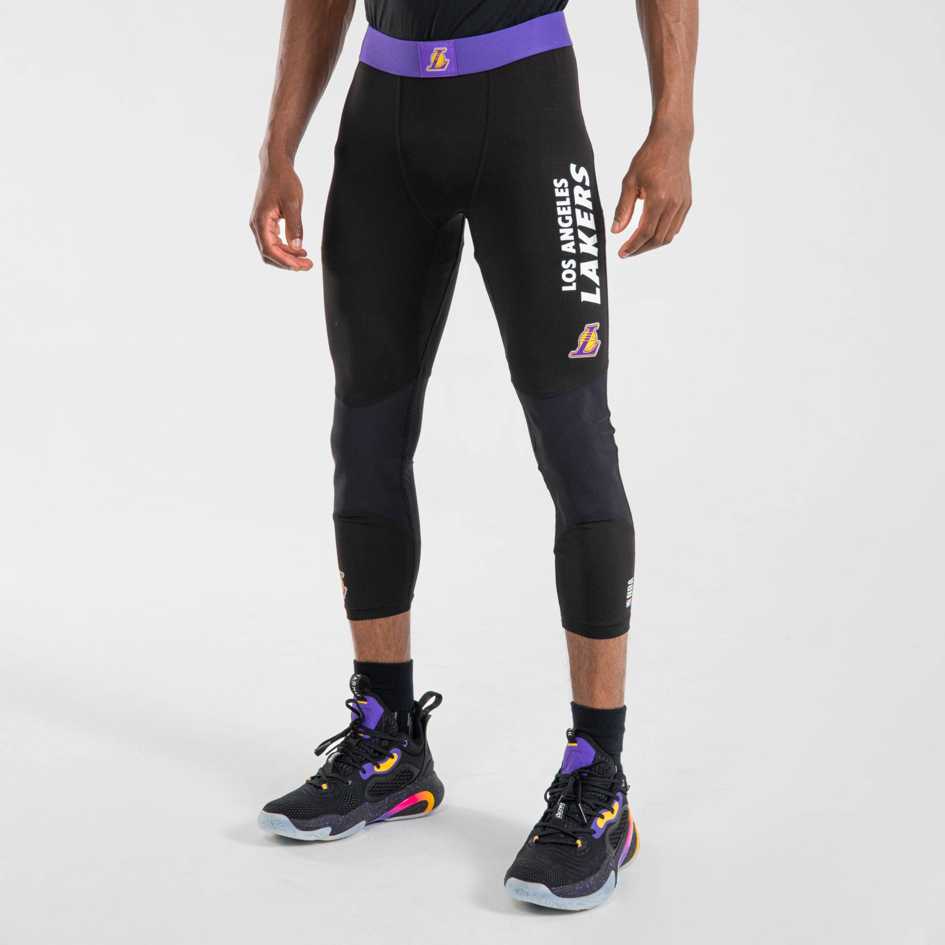 3/4-Tights 500 NBA Los Angeles Lakers Damen/Herren schwarz 3/4-Tights 500 NBA Los Angeles Lakers Damen/Herren schwarz von TARMAK