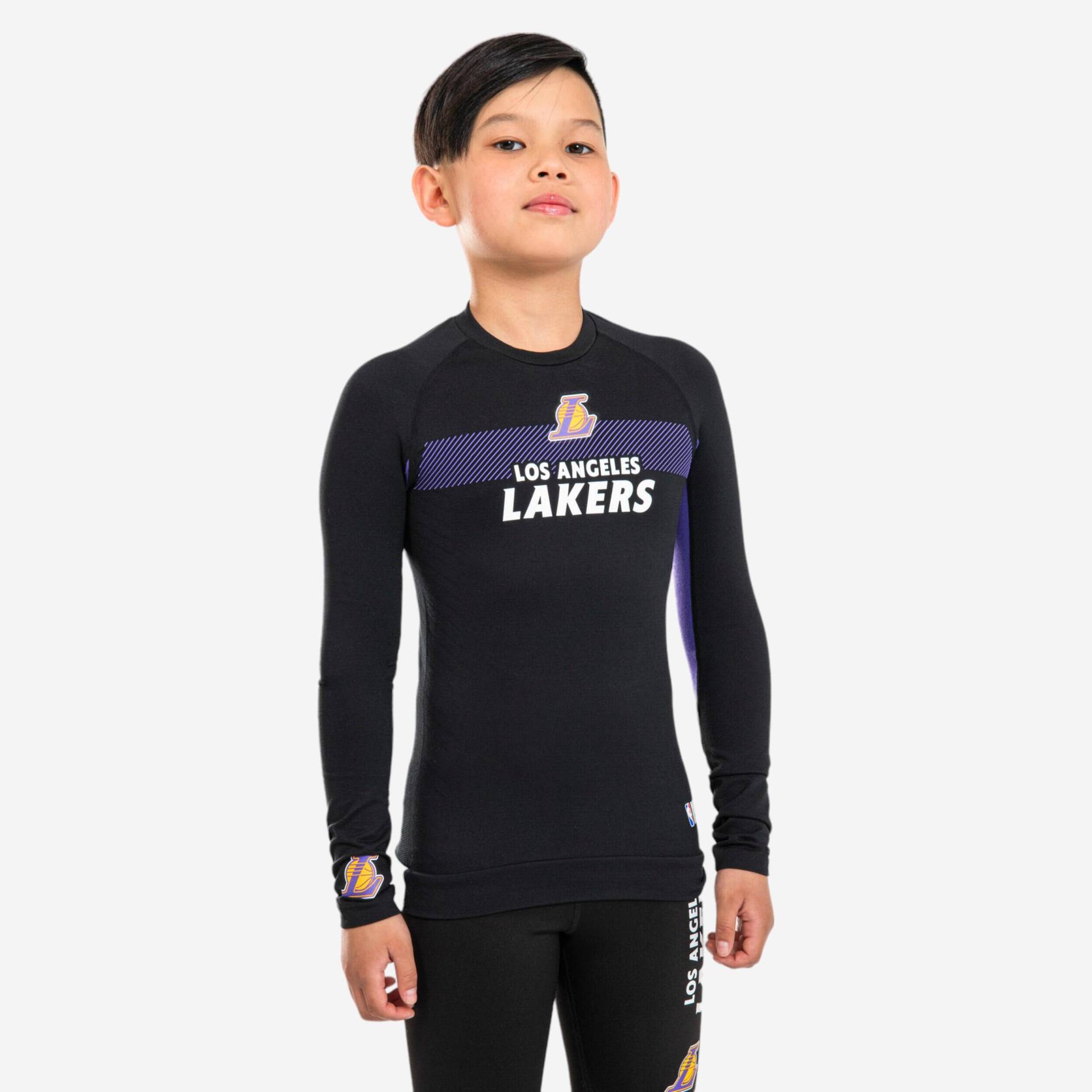 Basketball Funktionsshirt UT500 NBA Los Angeles Lakers Kinder schwarz von TARMAK