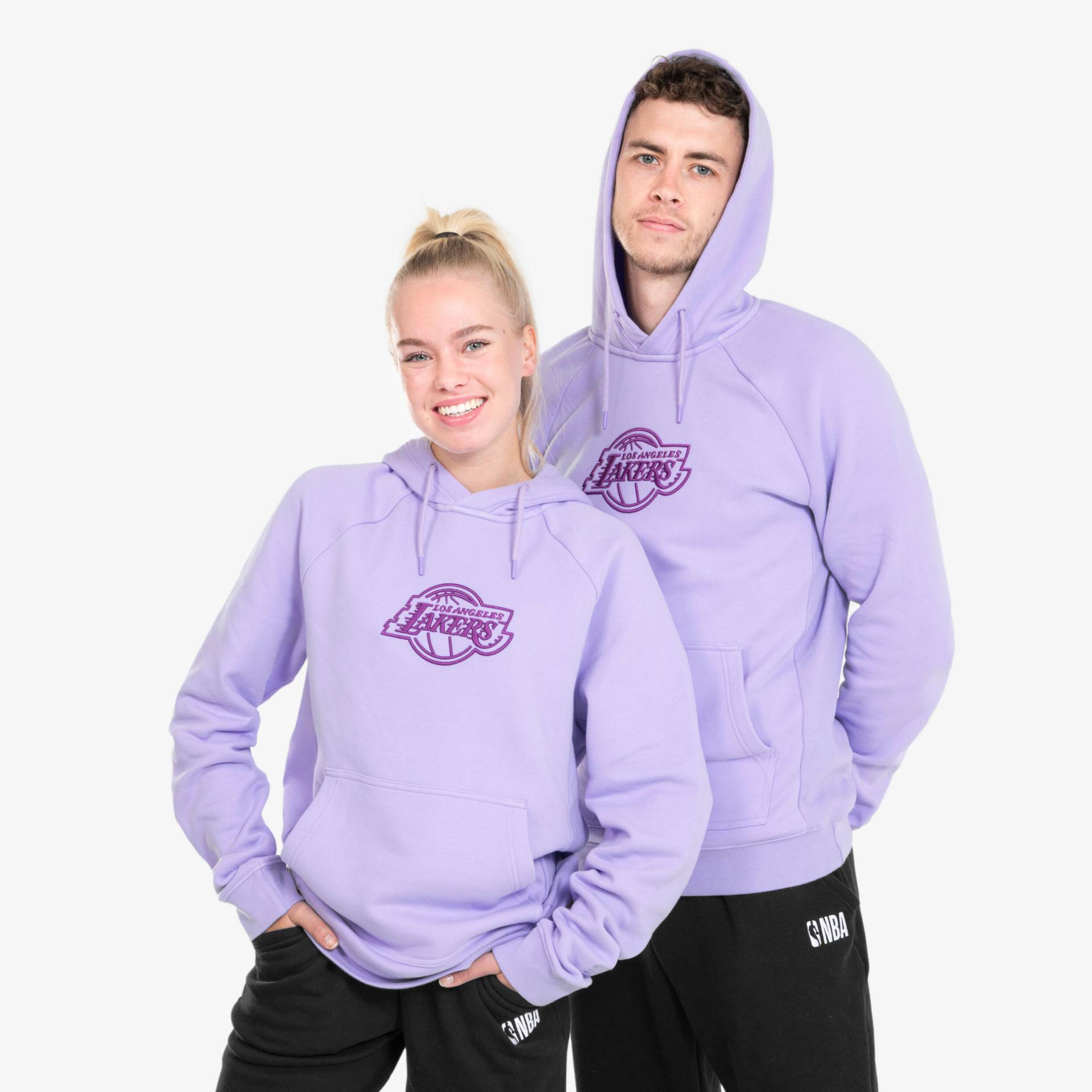 Damen/Herren Basketball Hoodie mit Kapuze Los Angeles Lakers NBA - 900 violett von TARMAK