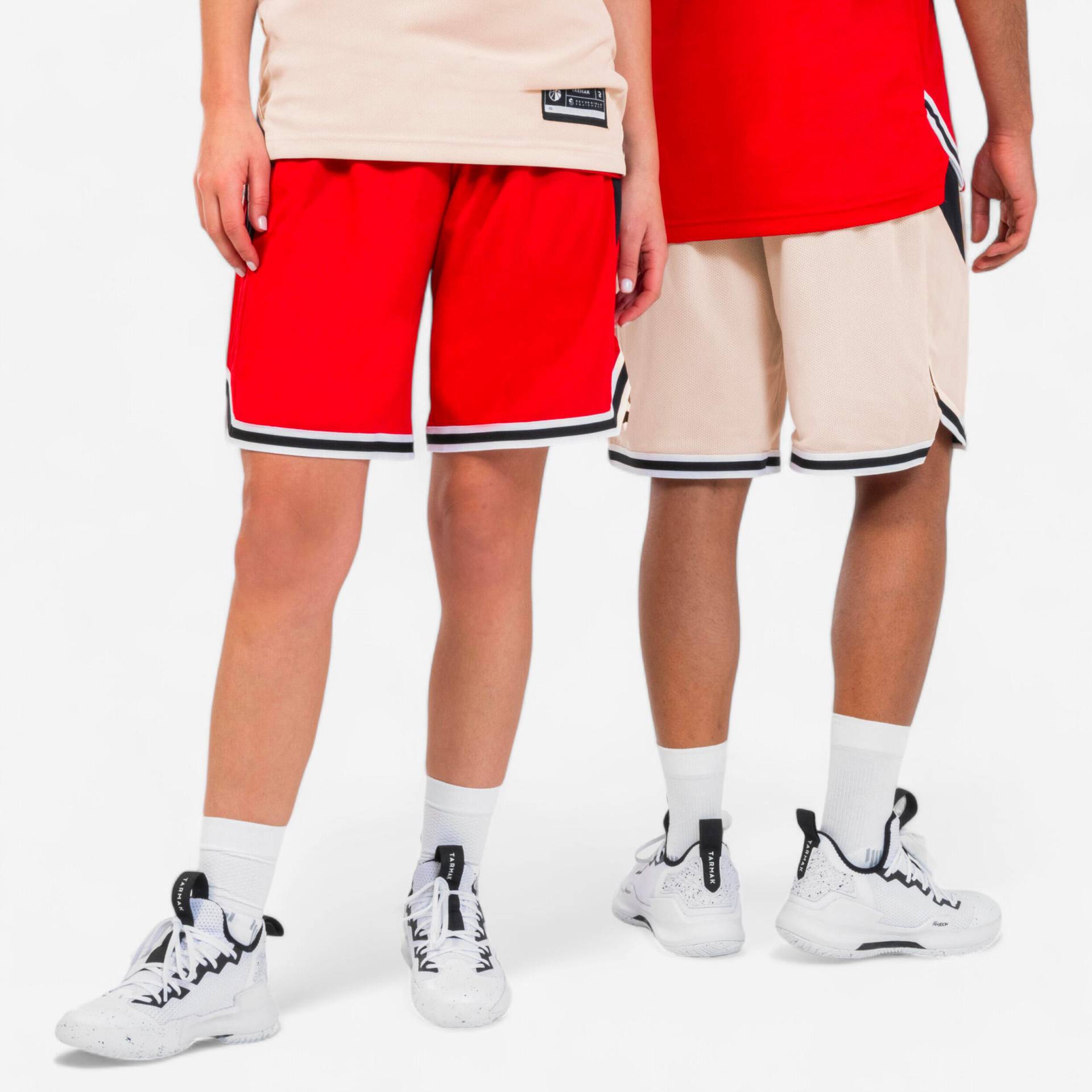Damen/Herren Basketball Shorts wendbar - SH500 rot/beige Damen/Herren Basketball Shorts wendbar - SH500 rot/beige von TARMAK