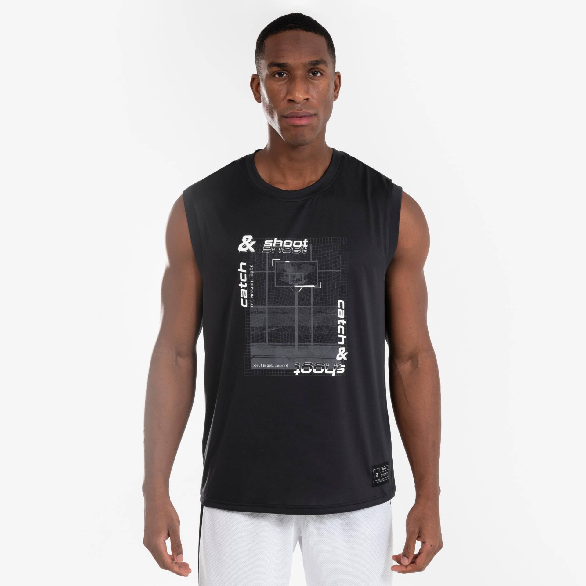 Damen/Herren Basketball Trikot ärmellos - TS500 FAST schwarz von TARMAK