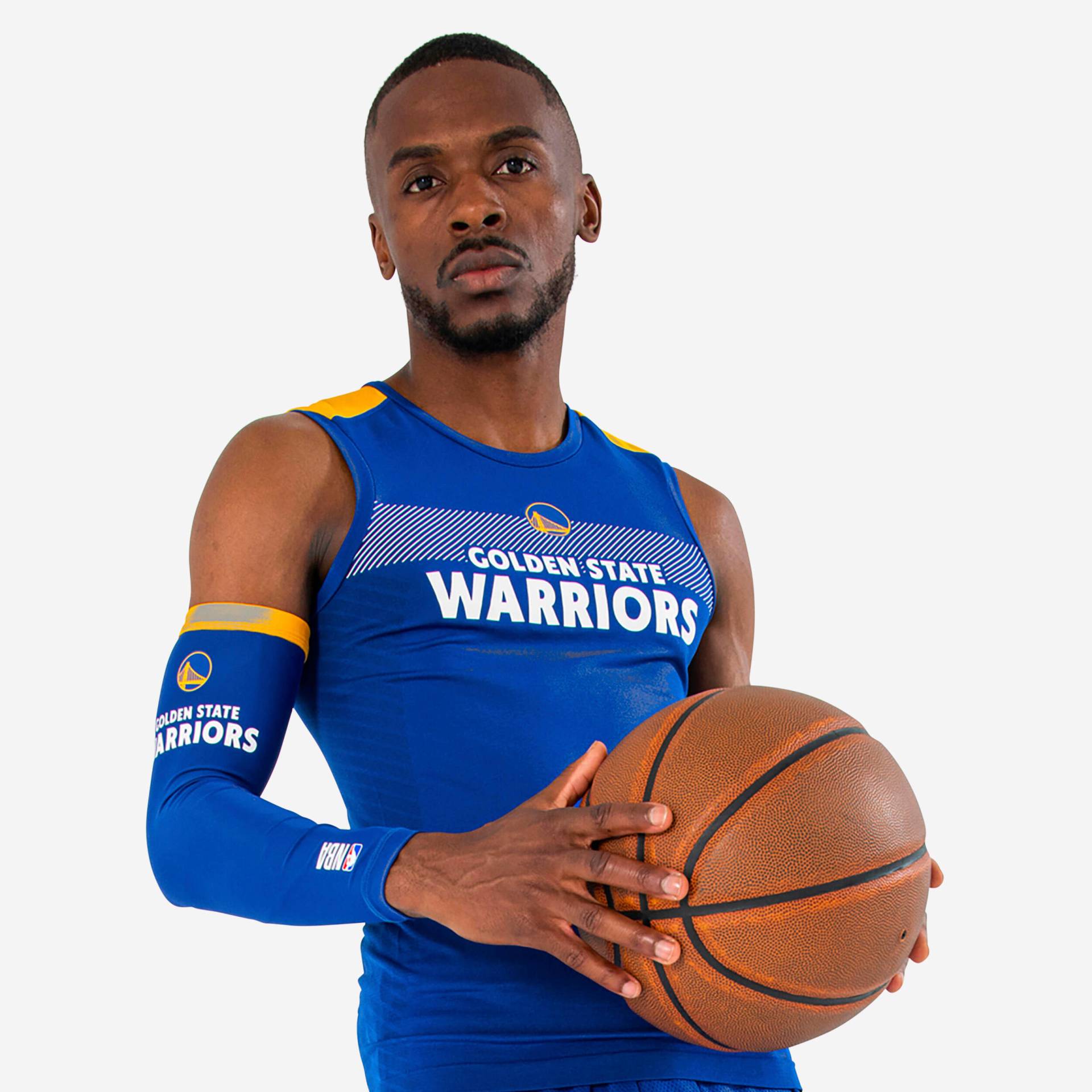 Damen/Herren Basketball Ellenbogenschoner E500 NBA Golden State Warriors blau von TARMAK