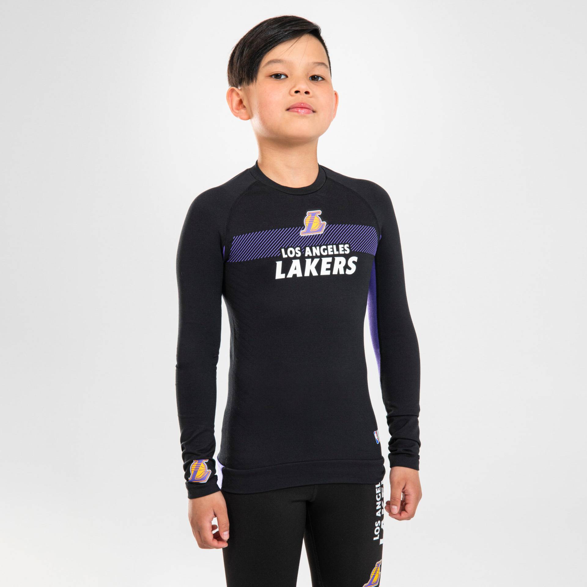 Basketball Funktionsshirt UT500 NBA Los Angeles Lakers Kinder schwarz von TARMAK