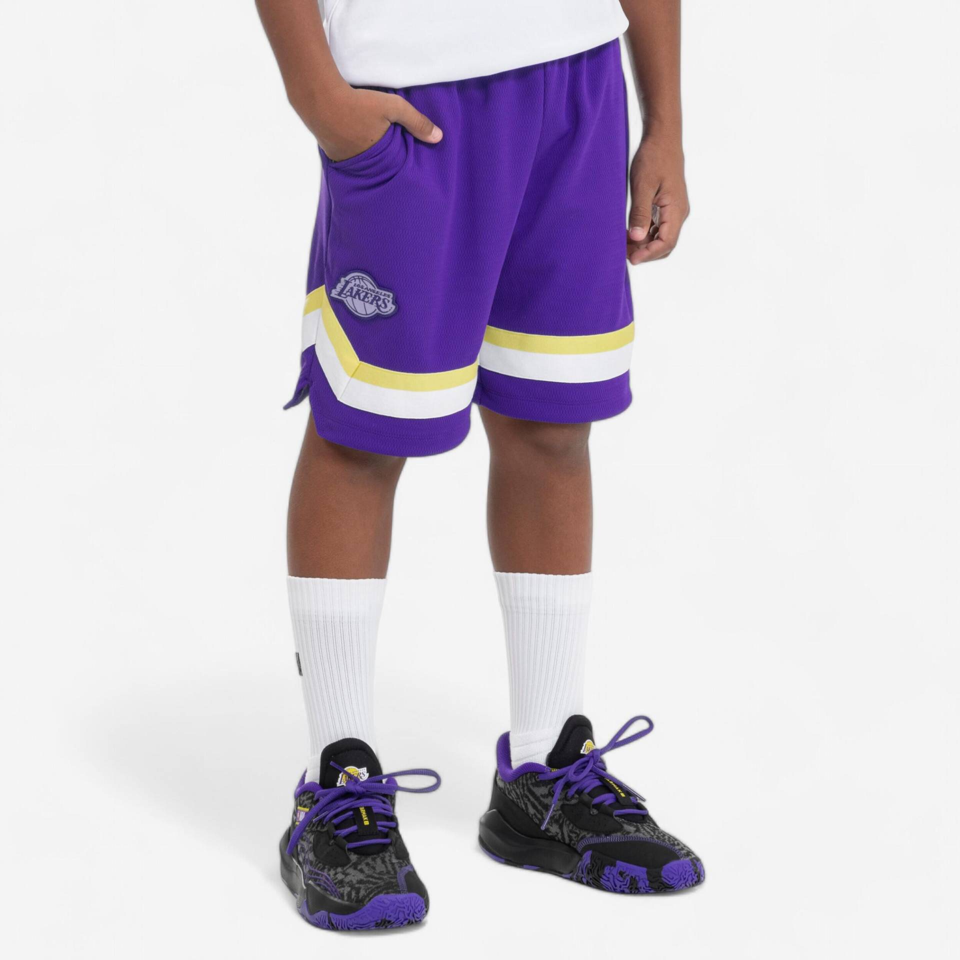 Kinder Basketball Shorts NBA Los AngeleLs Lakers - SH 900 violett Kinder Basketball Shorts NBA Los AngeleLs Lakers - SH 900 violett von TARMAK